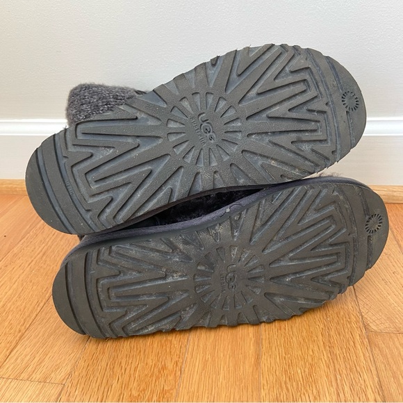 UGG Tall Fold Over Lattice Cardy Knit Button Boots Gray Women’s 8 Winter Warm - Picture 8 of 12